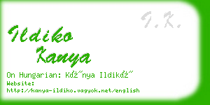 ildiko kanya business card
